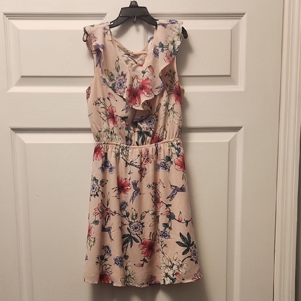 (3 ITEMS FOR $25)Monteau Floral Ruffle Sleeveless Dress Size 10